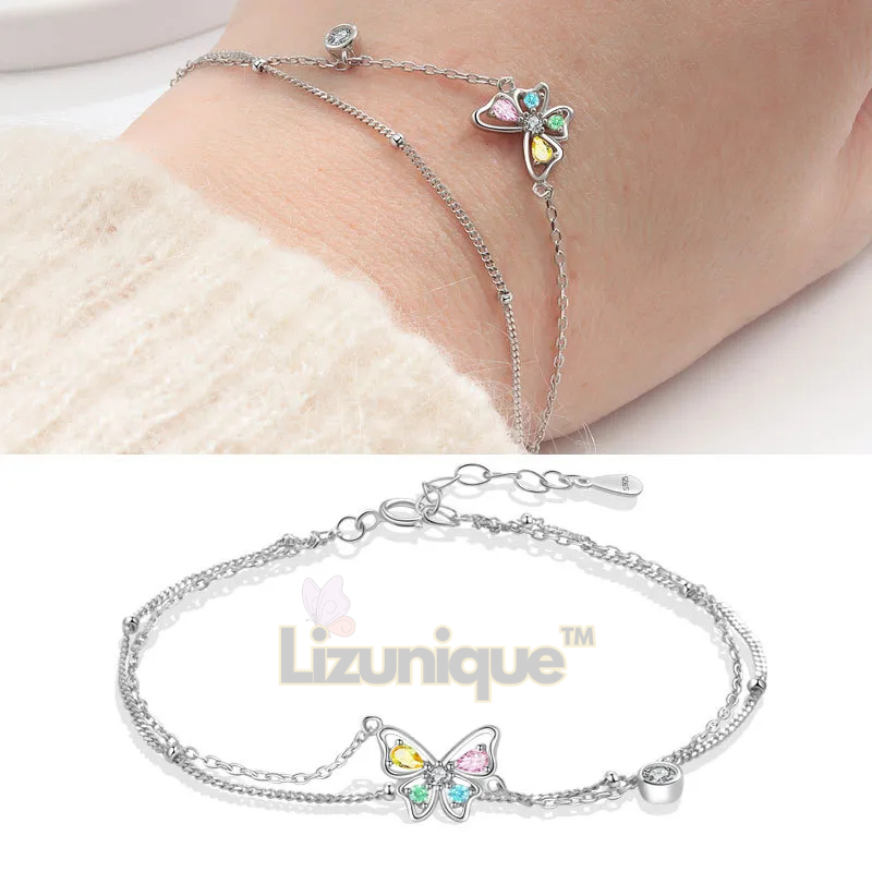 925 стерлинг сребро Lizunique™ сет лептир (ограничен број комада)